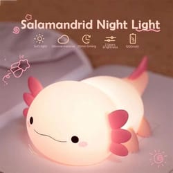 axolotl silicone rechargeable night light touch table lamp for kids