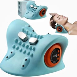 electric neck massager with airbag traction and infrared heat