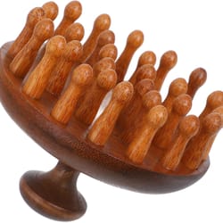 multi-functional sandalwood massage comb – scalp stimulator & body guasha tool