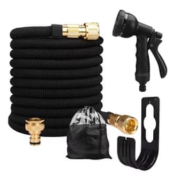 expandable garden water hose with high pressure double metal connectors