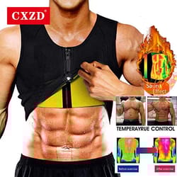 men's sauna waist trainer slimming tank top with sweat compression for workout & fat burn