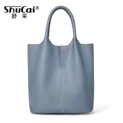 genuine leather soft cowhide tote bag with large capacity for women commuting travel or daily use