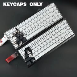 npkc cherry profile anime keycap set for 60 and 65 percent mechanical keyboards with pbt caps