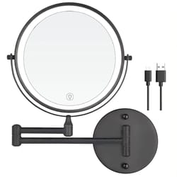8 inch wall mounted led makeup mirror with usb charging and 1x 10x magnification for bathroom vanity