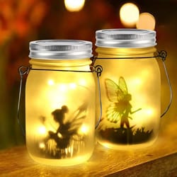 solar mason jar light solar lantern fairy light waterproof ip65 garden decoration