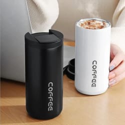stainless steel thermal coffee mug 400ml leak proof travel cup