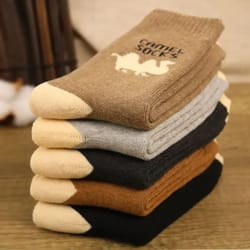mens thick fleece lined winter socks 5 pairs keep warm long socks