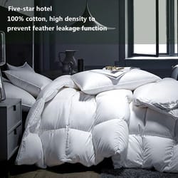 luxury winter cotton goose down quilt fluffy four seasons hotel duvet