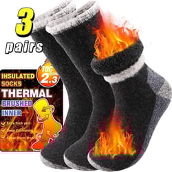 mens merino wool winter socks super thick thermal fleece terry mid tube cashmere blend