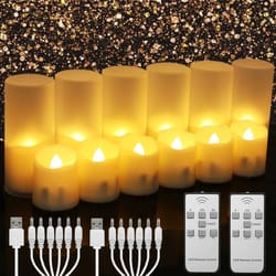 rechargeable led flameless candles with remote control flickering tealights