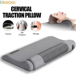 electric neck massage pillow heating shiatsu vibration cervical spine support
