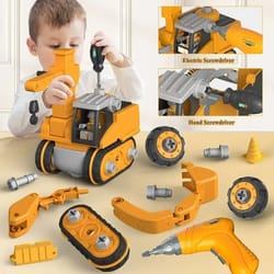 kids engineering vehicle electric drill tool set for boys nut building gift