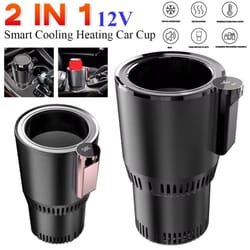portable smart 2in1 12v car cup cooler warmer mini auto refrigerator cup holder
