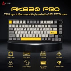 ajazz ak820 pro wireless mechanical gaming keyboard with knob and hot swappable keys
