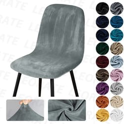 velvet short back chair cover stretch slipcovers set
