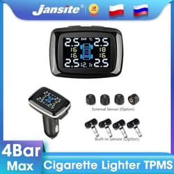 jansite tpms tire pressure monitoring system with usb & cigarette lighter display