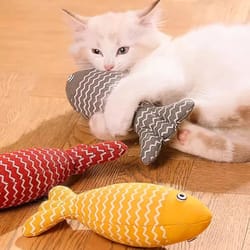cat plush simulation fish toy with catnip