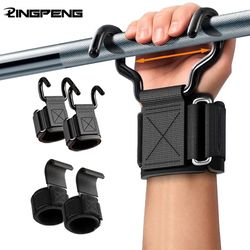 weight lifting hook grips with wrist wraps for gym and pull ups