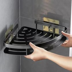 bathroom shelf makeup storage organizer aluminum alloy shampoo rack