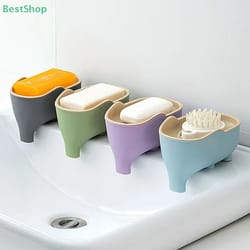elephant double layer soap box portable non slip soap box with lid