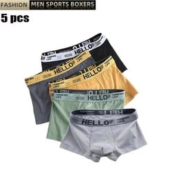 5 pack men's breathable cotton boxer briefs comfortable underwear set