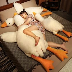 funny goose plush toy 50/90/130 cm soft duck pillow gift for kids and girlfriend