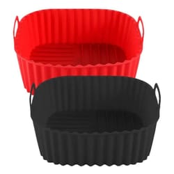 silicone square air fryer liner pot for reusable non-stick cooking bowl