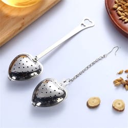 heart shaped stainless steel tea strainer fine mesh
