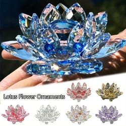 crystal lotus flower figurine glass decoration for home and wedding
