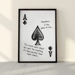 modern vintage poker ace of spades canvas wall art home decoration