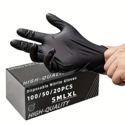 black nitrile disposable gloves for cleaning hairdressing and daily protection