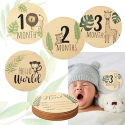 newborn wooden monthly milestone cards photography props set