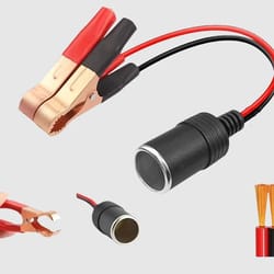 12v pure copper car battery clip adapter for cigarette lighter socket