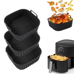 square silicone air fryer liner basket for 4 to 7 quart air fryers