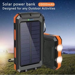solar power bank portable charger with flashlight 20000mah