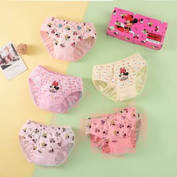 girls cotton minnie cartoon triangle underwear set soft briefs for kids