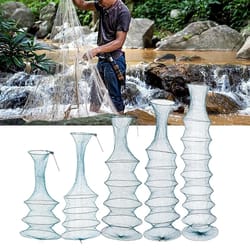 collapsible nylon fishing net bag shrimp and fish cage