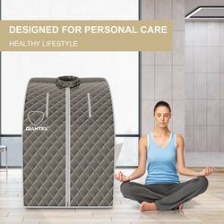 portable personal steam sauna spa with 3l blast proof steamer & chair home relaxation