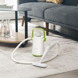 1000w multifunction portable handheld steam cleaner with 10 accessories for home, car, upholstery, grout, kitchen & bath