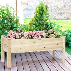 premium natural fir wood raised garden bed elevated planter box wood for vegetable flower herb