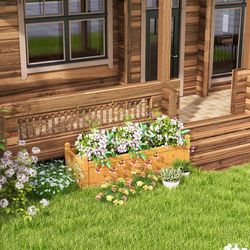wooden rectangular garden bed with drainage system natural fir wood planter box