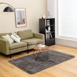 4x6 feet modern soft shag rug with non-slip grip dots, plush & stylish