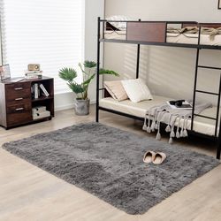 5x7 feet modern rectangular soft shag area rug for living room & bedroom, plush & stylish