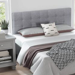 linen upholstered headboard for queen & full beds modern bedroom decor with solid wood legs