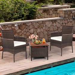 2-piece outdoor pe rattan armchairs with removable cushions, all-weather patio seating set