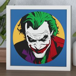 layered design of joker for paper and laser cutting machines. shadow box svg cricut joker