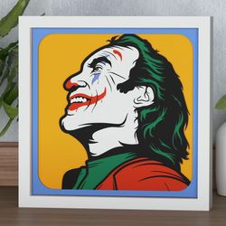 layered design of joker for paper and laser cutting machines. shadow box svg cricut joker v2