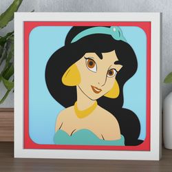 layered design of jasmine for paper and laser cutting machines. shadow box svg cricut jasmine
