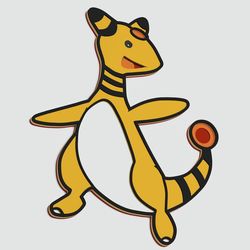 layered design of ampharos pokemon for paper and laser cutting machines. ampharos pokemon svg cricut cut out file