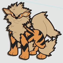 layered design of arcanine pokemon for paper and laser cutting machines. arcanine pokemon svg cricut cut out file